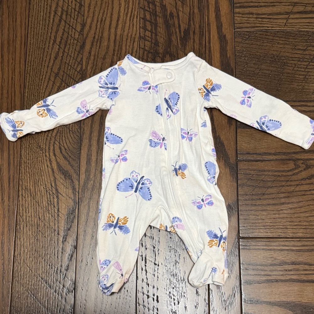 Carter's Baby Footie Sleepers - Mint Green, Peach, White with Prints - Picture 9 of 10